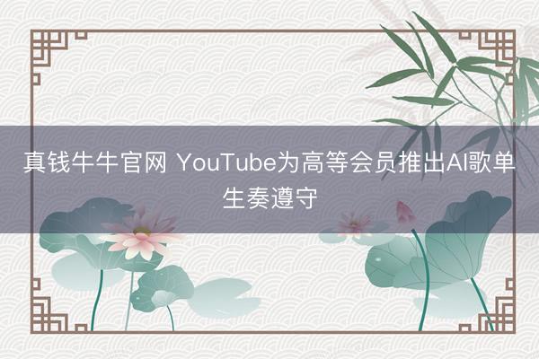 真钱牛牛官网 YouTube为高等会员推出AI歌单生奏遵守