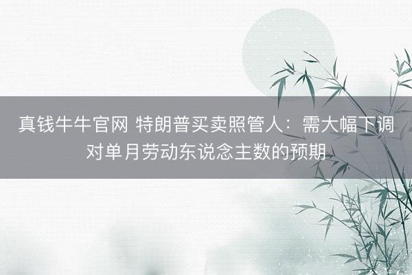 真钱牛牛官网 特朗普买卖照管人：需大幅下调对单月劳动东说念主数的预期