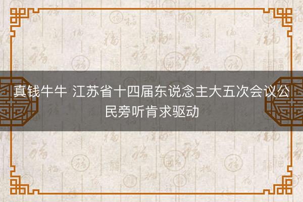 真钱牛牛 江苏省十四届东说念主大五次会议公民旁听肯求驱动