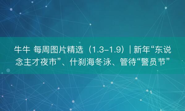 牛牛 每周图片精选（1.3-1.9）| 新年“东说念主才夜市”、什刹海冬泳、管待“警员节”
