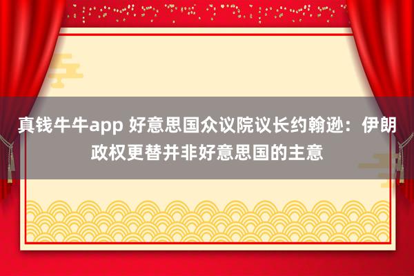 真钱牛牛app 好意思国众议院议长约翰逊：伊朗政权更替并非好意思国的主意