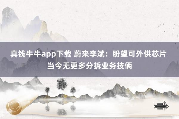 真钱牛牛app下载 蔚来李斌：盼望可外供芯片 当今无更多分拆业务技俩
