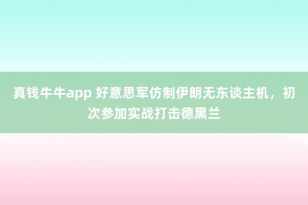 真钱牛牛app 好意思军仿制伊朗无东谈主机，初次参加实战打击德黑兰