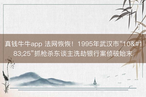 真钱牛牛app 法网恢恢！1995年武汉市“10·25”抓枪杀东谈主洗劫银行案侦破始末