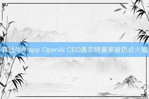 真钱牛牛app OpenAI CEO奥尔特曼家被扔点火瓶