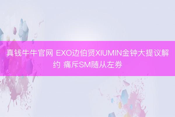 真钱牛牛官网 EXO边伯贤XIUMIN金钟大提议解约 痛斥SM随从左券