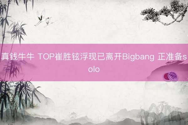 真钱牛牛 TOP崔胜铉浮现已离开Bigbang 正准备solo