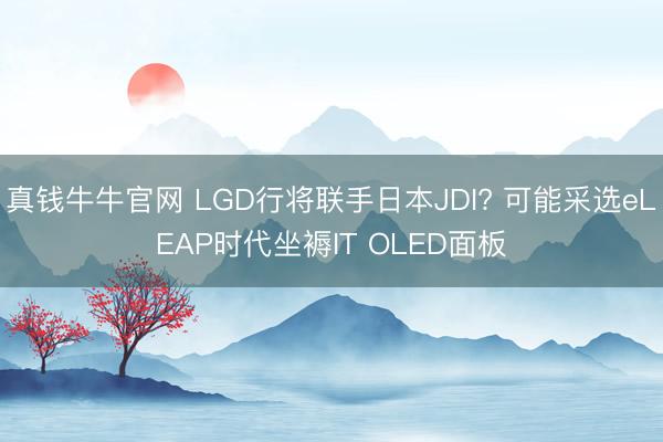 真钱牛牛官网 LGD行将联手日本JDI? 可能采选eLEAP时代坐褥IT OLED面板