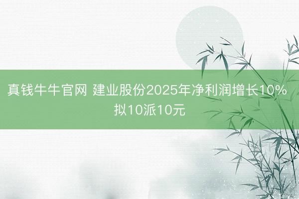 真钱牛牛官网 建业股份2025年净利润增长10% 拟10派10元