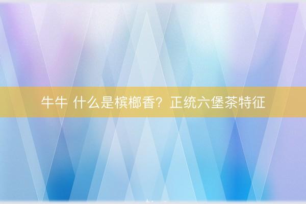 牛牛 什么是槟榔香？正统六堡茶特征