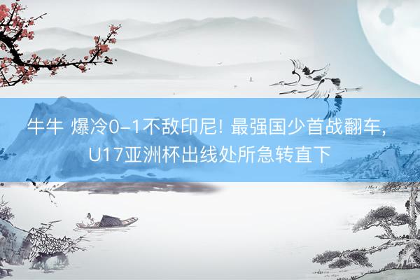 牛牛 爆冷0-1不敌印尼! 最强国少首战翻车， U17亚洲杯出线处所急转直下