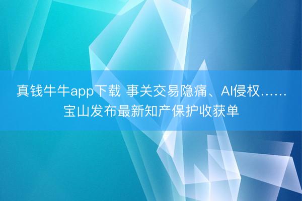 真钱牛牛app下载 事关交易隐痛、AI侵权……宝山发布最新知产保护收获单